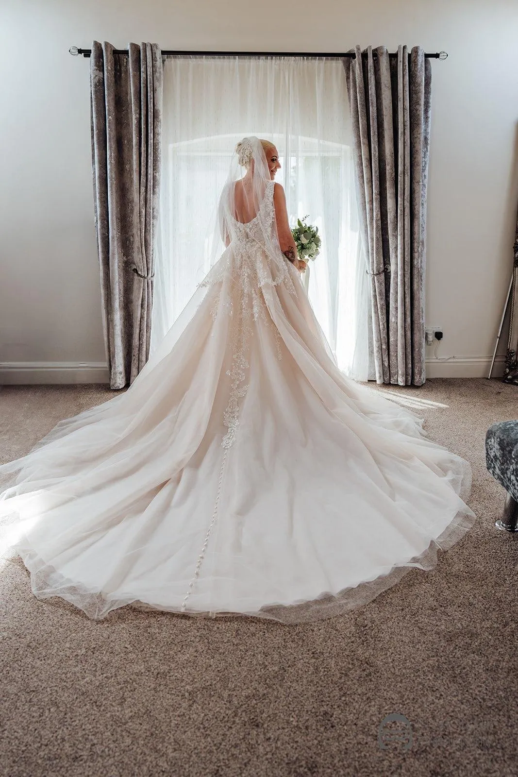 Gorgeous bride Stephanie wearing Elysee